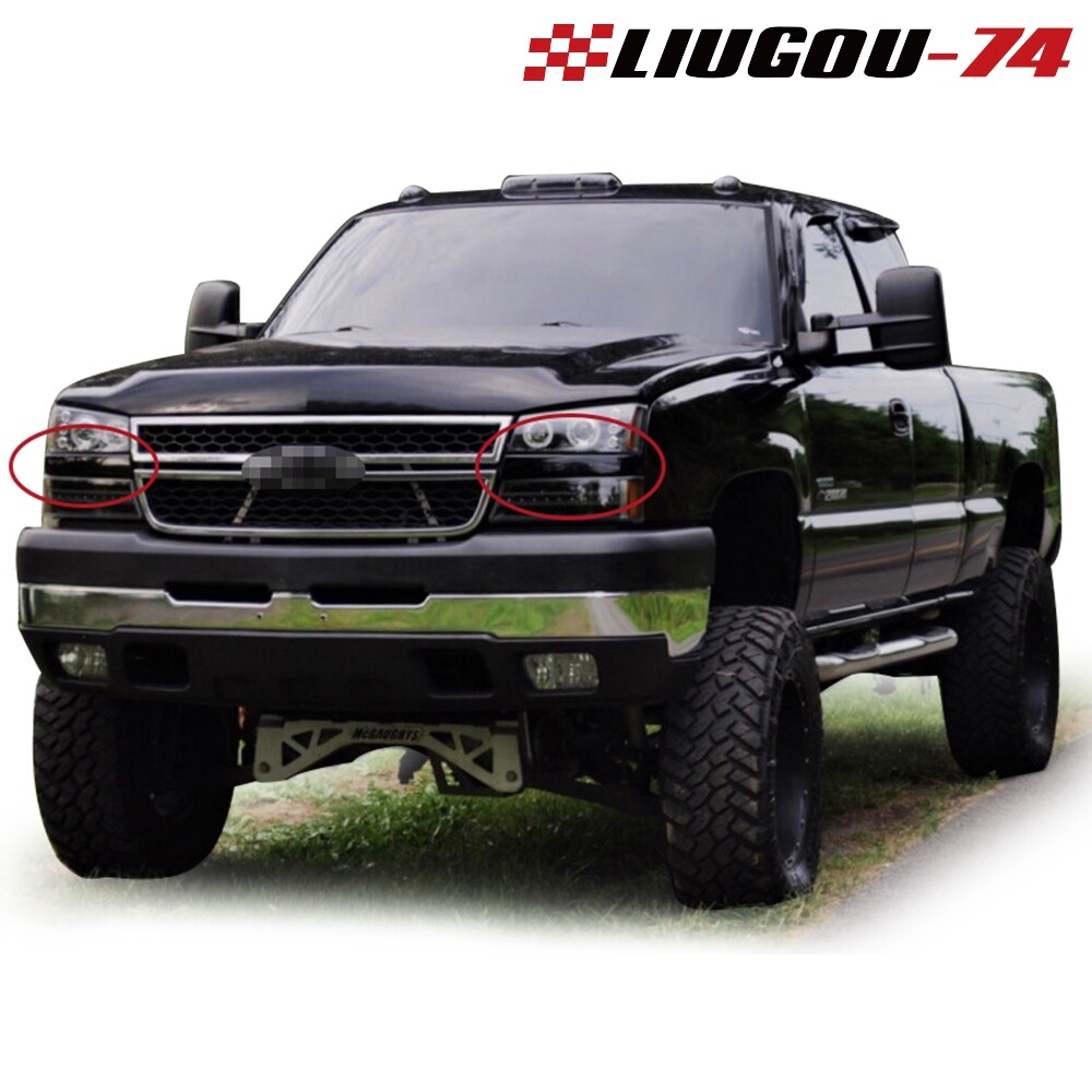 Bumper Grille Molding Filler Trims Fit For 2003-07 Chevrolet Silverado Set