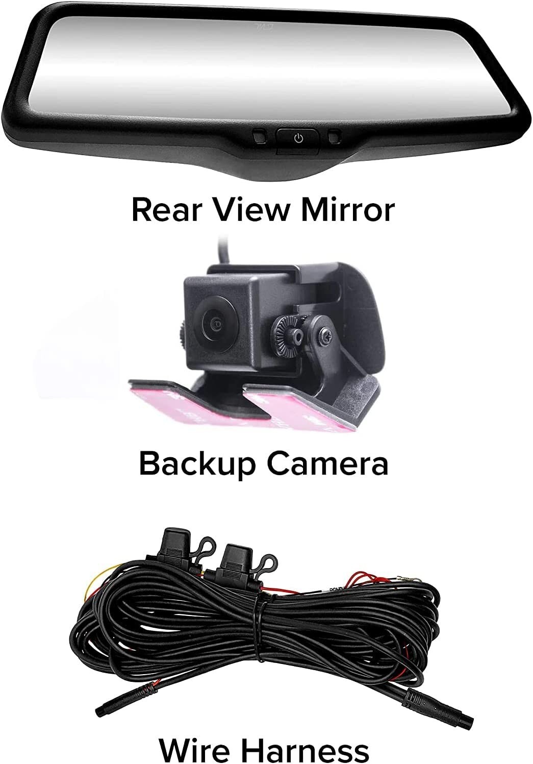 Rear View Mirror with 10" LCD Screen & 1080p Dash Cam + 1080p Backup Camera