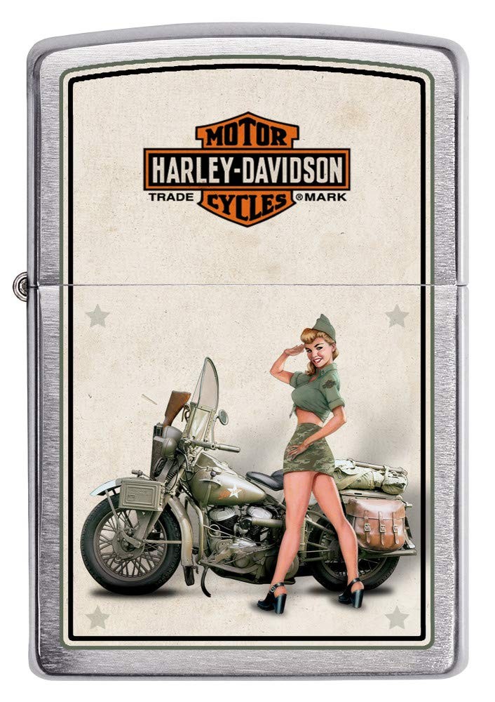Zippo Harley-Davidson US Army Brushed Chrome Pocket Lighter, One Size