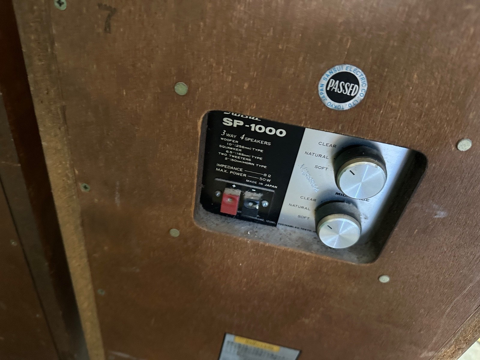 Sansui Vintage Speakers Set Of Two Light Brown Wooden Frames