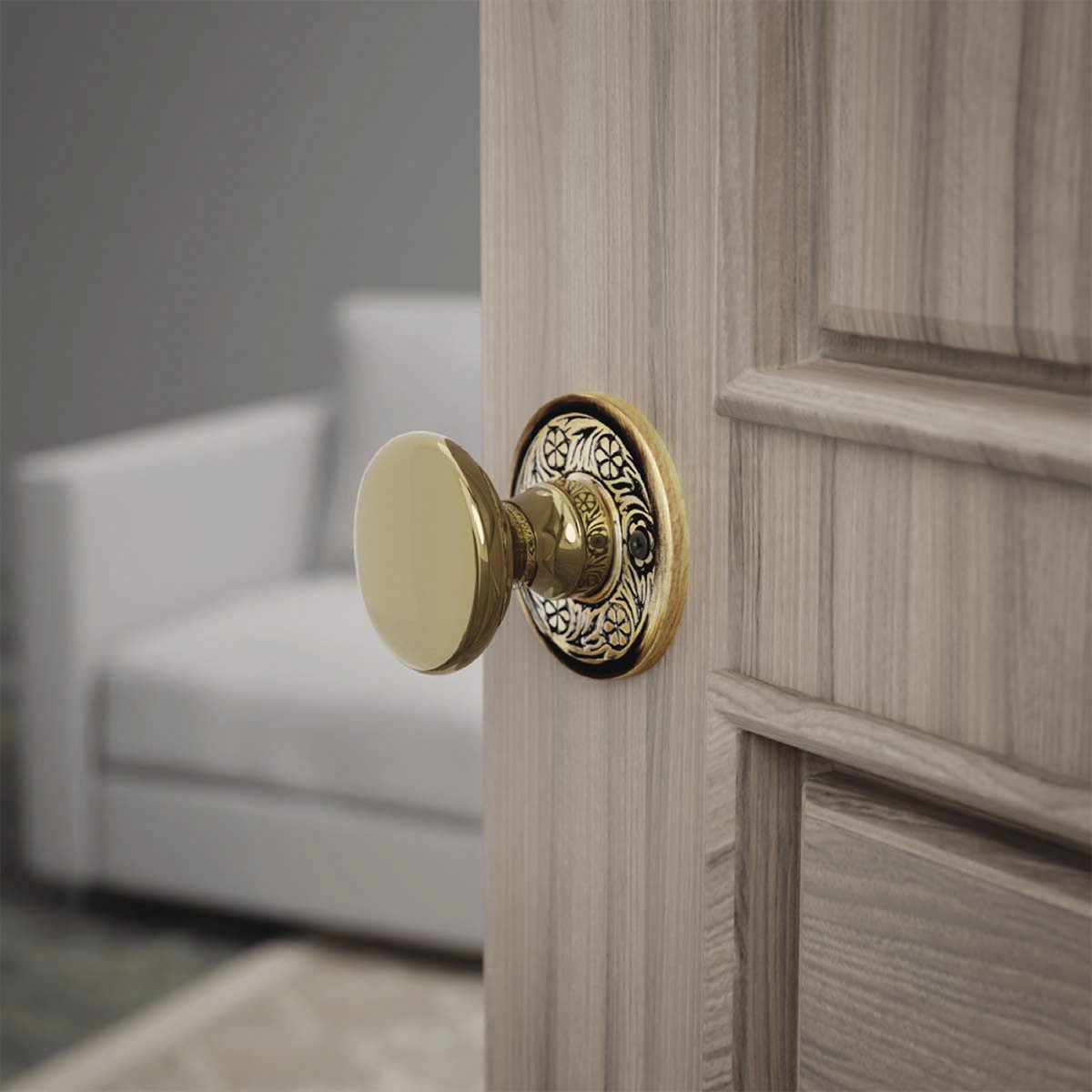 Pair of Victorian Rosette Cast Antique Brass Door Hardware Renovators Supply