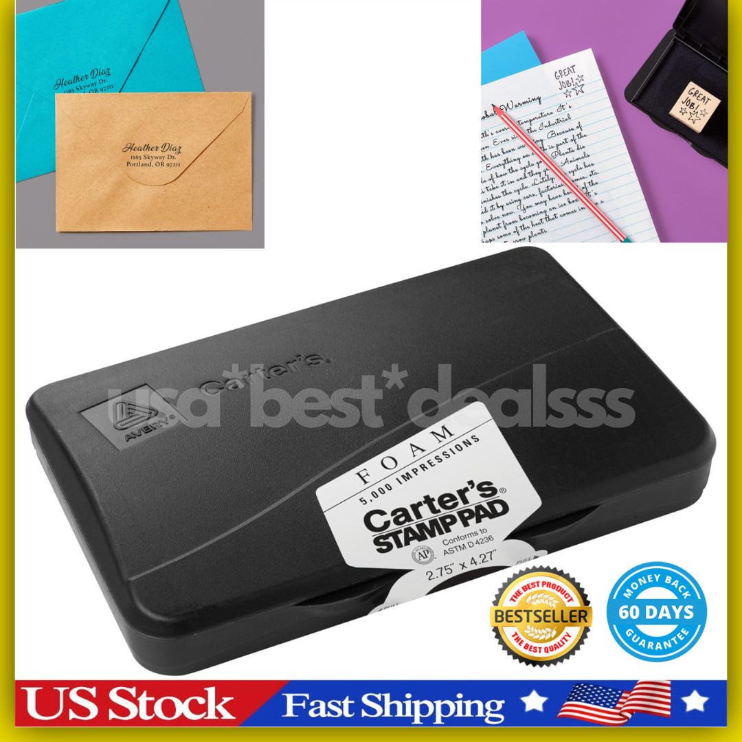 Carter's Stamp Pad Black Ink (21381) 166850 Black Ink Pad Rubber Stamp Foam Eco