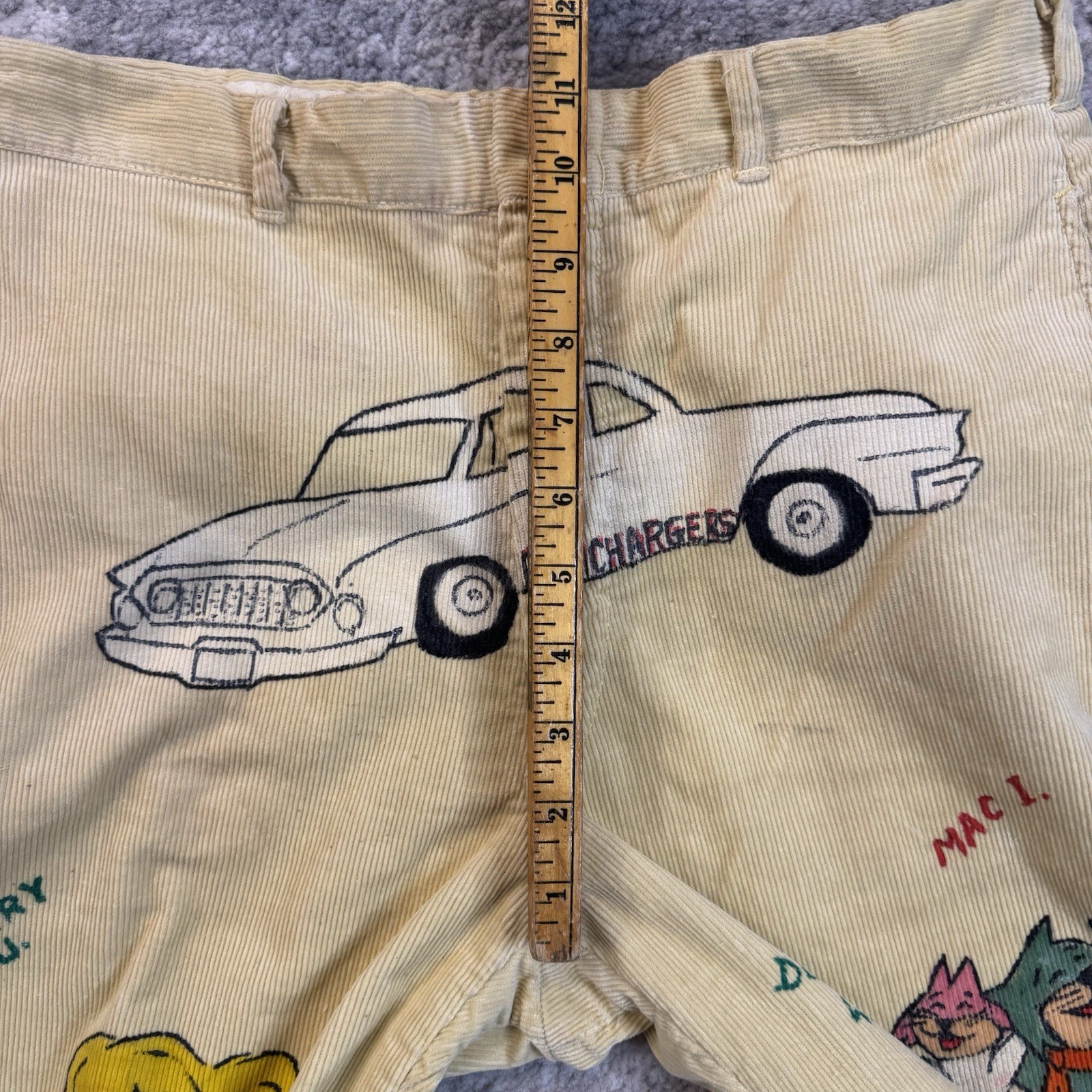 Vintage 60s Senior Cords Indiana South Caston 1963 Hand Painted Pants
