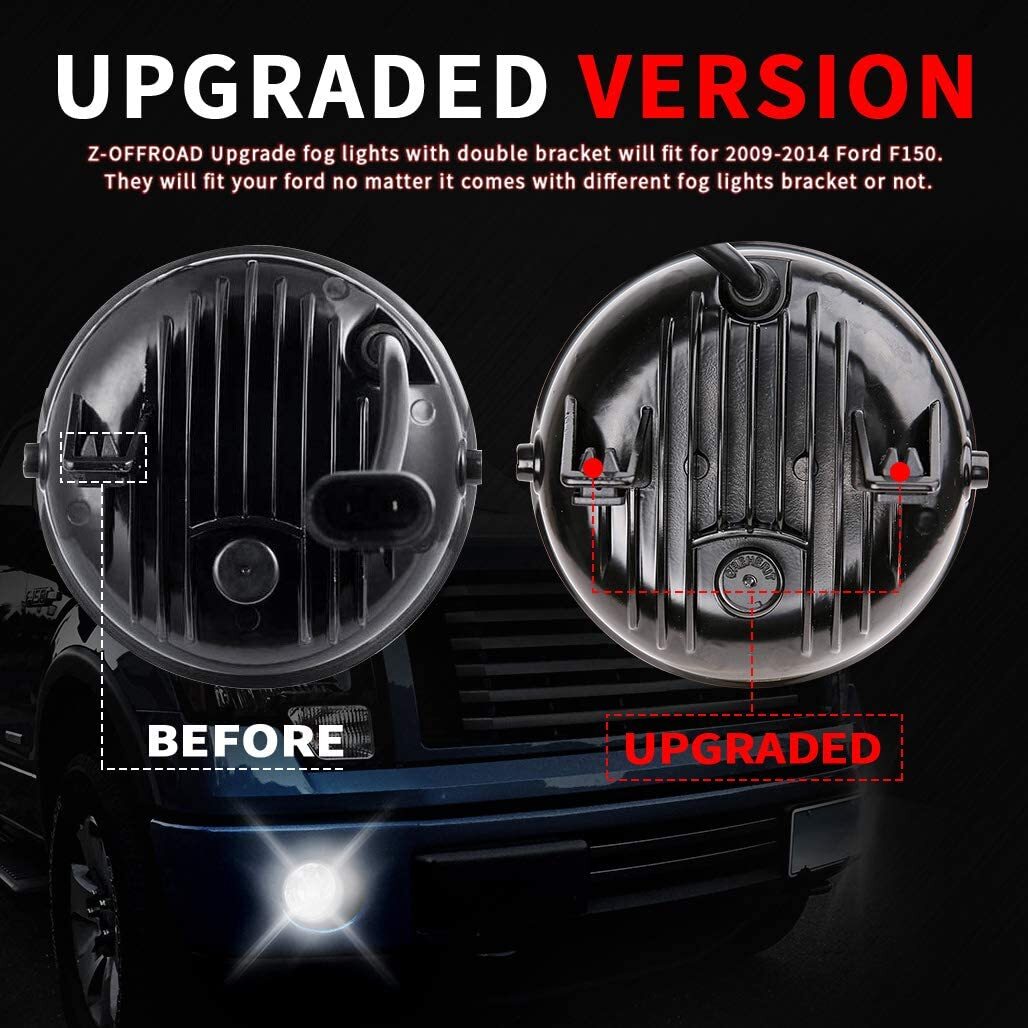 Pair Bumper LED Fog Lights Fit For Ford 2009 2010 2011 2012 2013 2014 F150