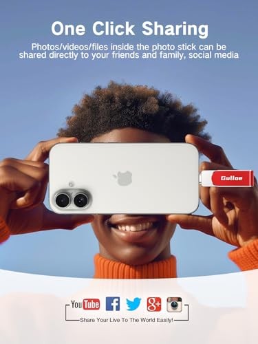 Flash Drive Intended for iPhone, Memory Stick Storage for Photos and 256GB Red