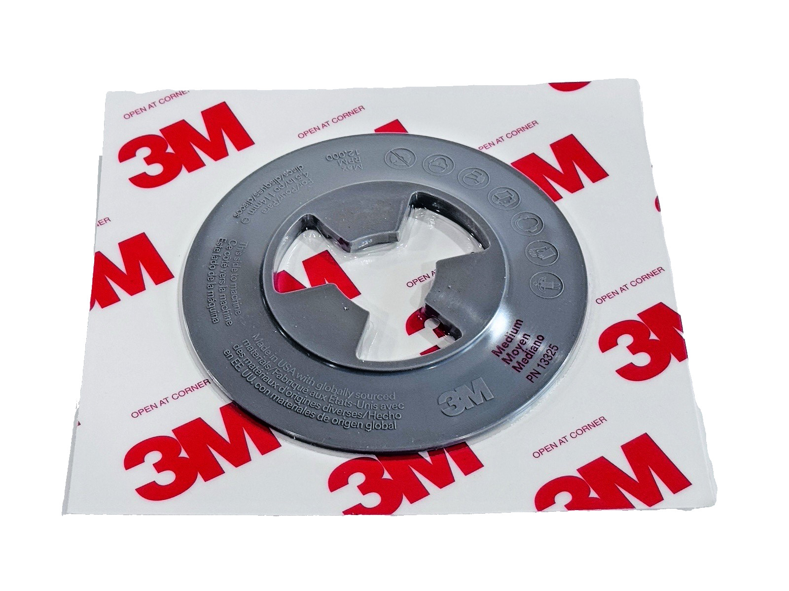 3M 4-1/2" DISC Medium Density Face Plate Backing Plate GRAY 051144-13325