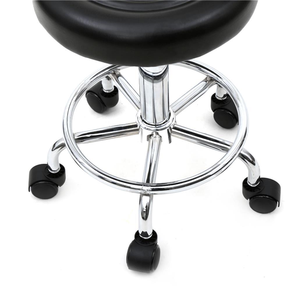 Adjustable Hydraulic Rolling Swivel Salon Stool Chair with Wheels and Backrest