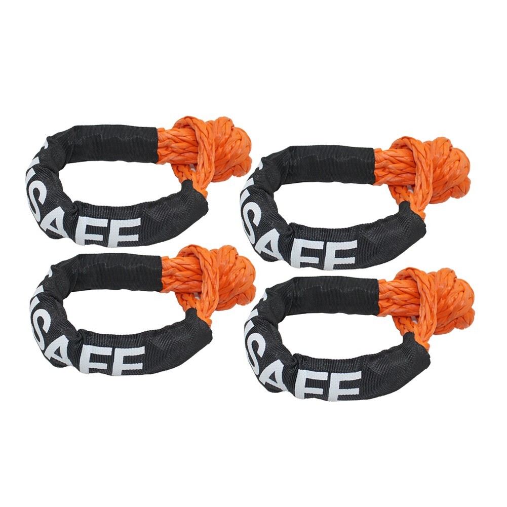 4 PCS 1/2'' X 22'' Soft Shackle Recovery Rope Straps for Off-Road Sailing Trucks