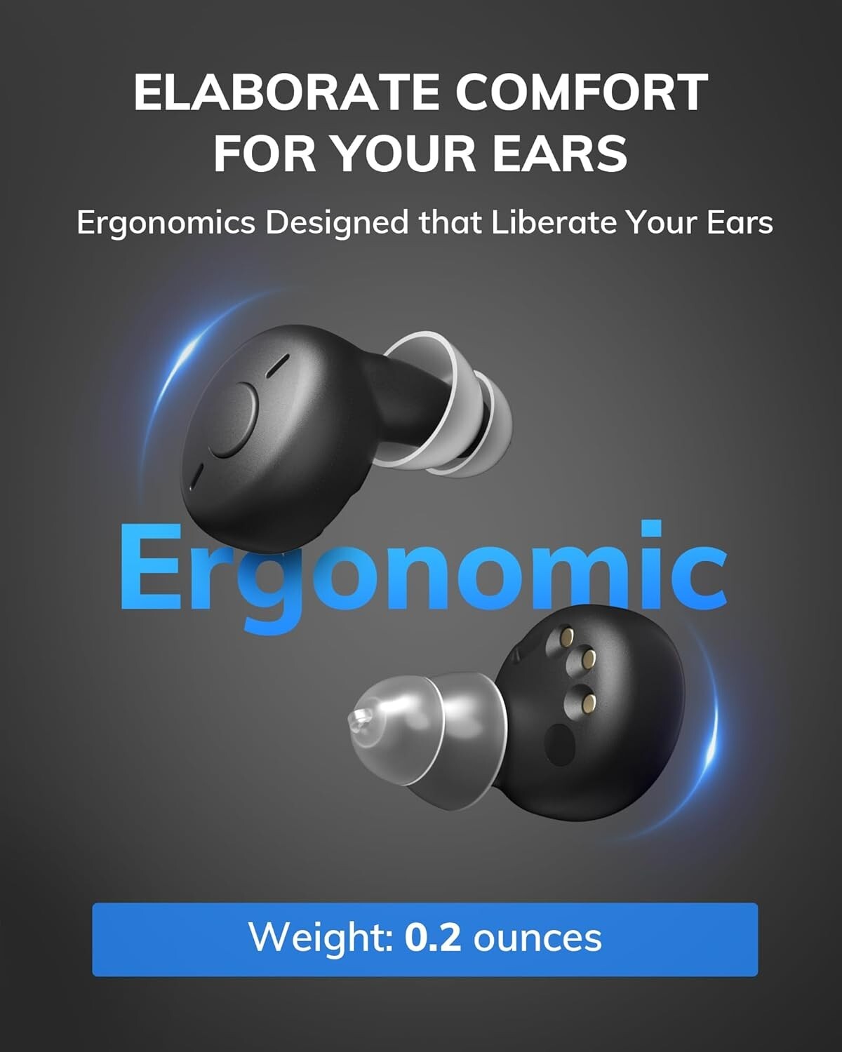 Pair Rechargeable Digital Invisible Hearing Aids Sound Voice Amplifier Mini ITE