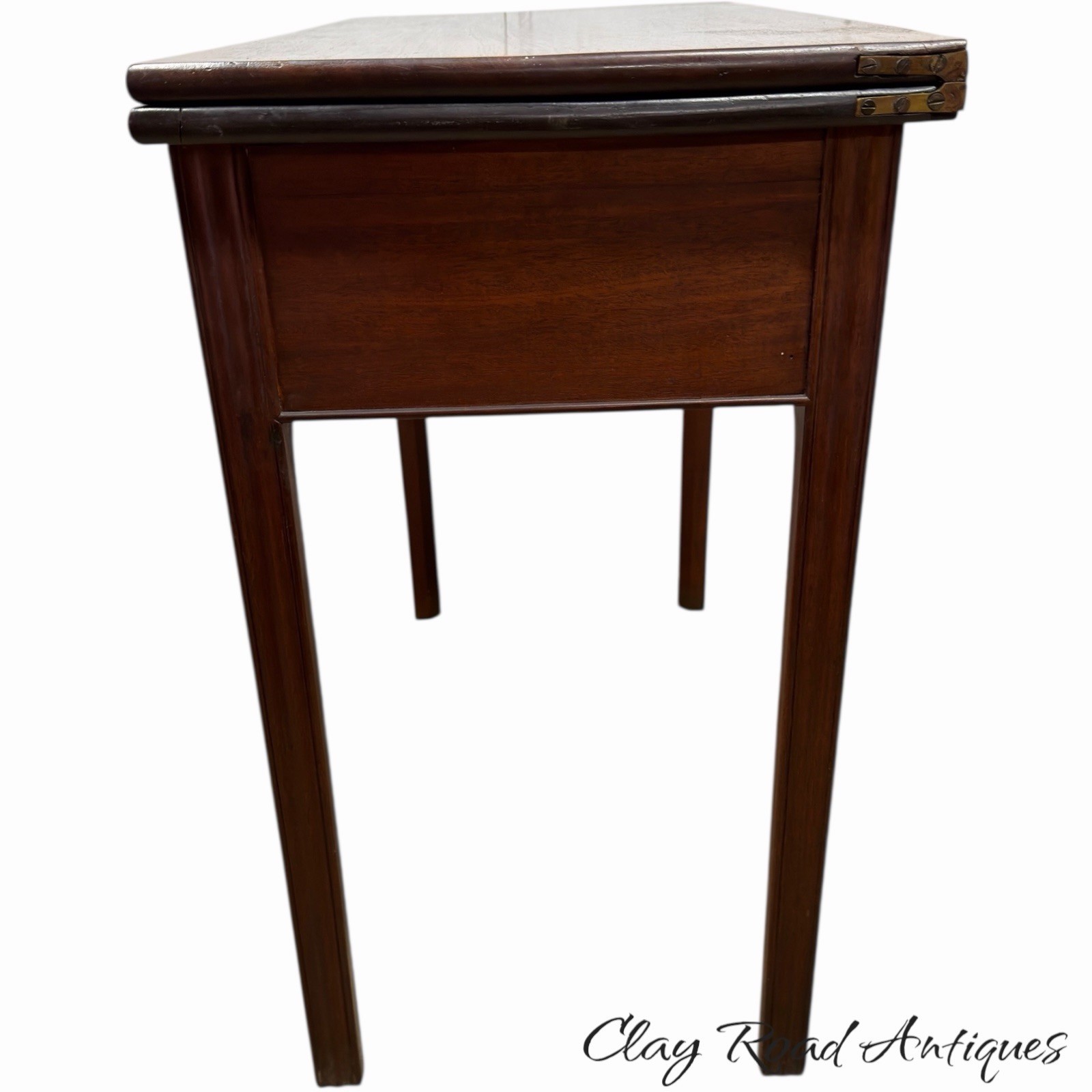 Antique PA chippendale 18th mahogany hall console card game table stand 1780