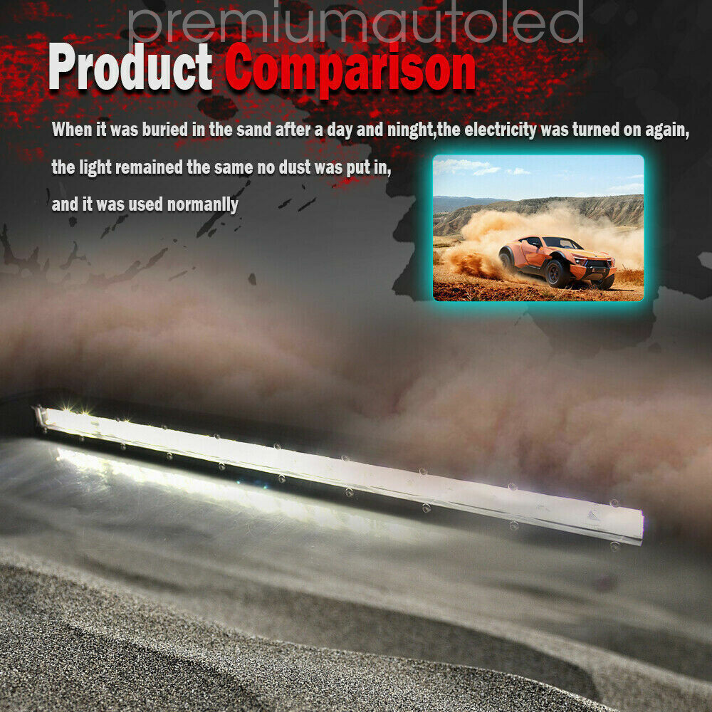 Single Row 50"Slim LED Light Bar Spot Flood Combo Work Offroad SUV Driving ATV