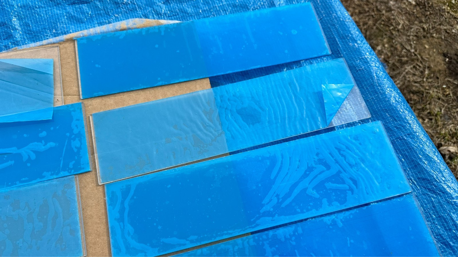 Lot of 15 New Sheets of 11-11/16" x 3-1/8" Acrylic Clear Plexiglass Plexi