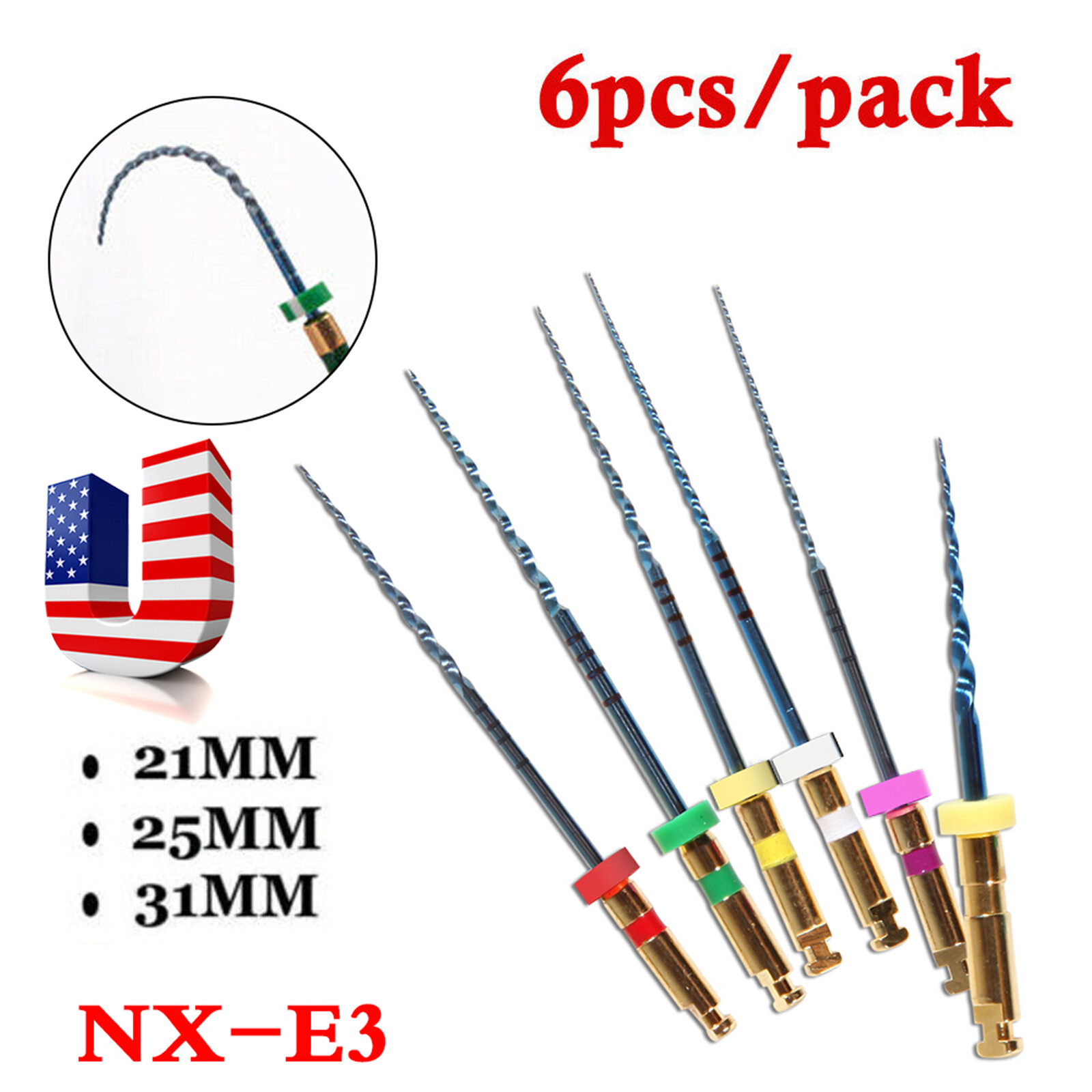 USA Dental NiTi Super Files Rotary Endodontic Endo Motor Root Canal 21/25/31MM