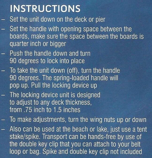 Fishing Pole Holder Fish from Deck or Pier MADE IN USA