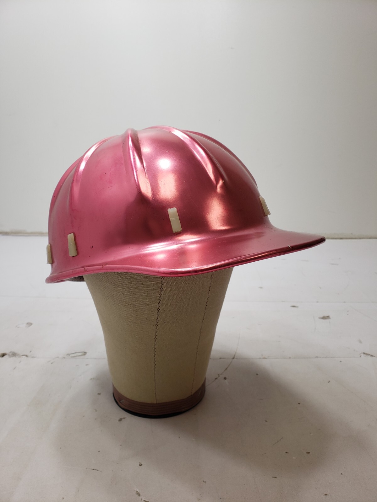 Vintage Hard Hat Type C Cap Headgear Construction Safety Mining Metallic Pink