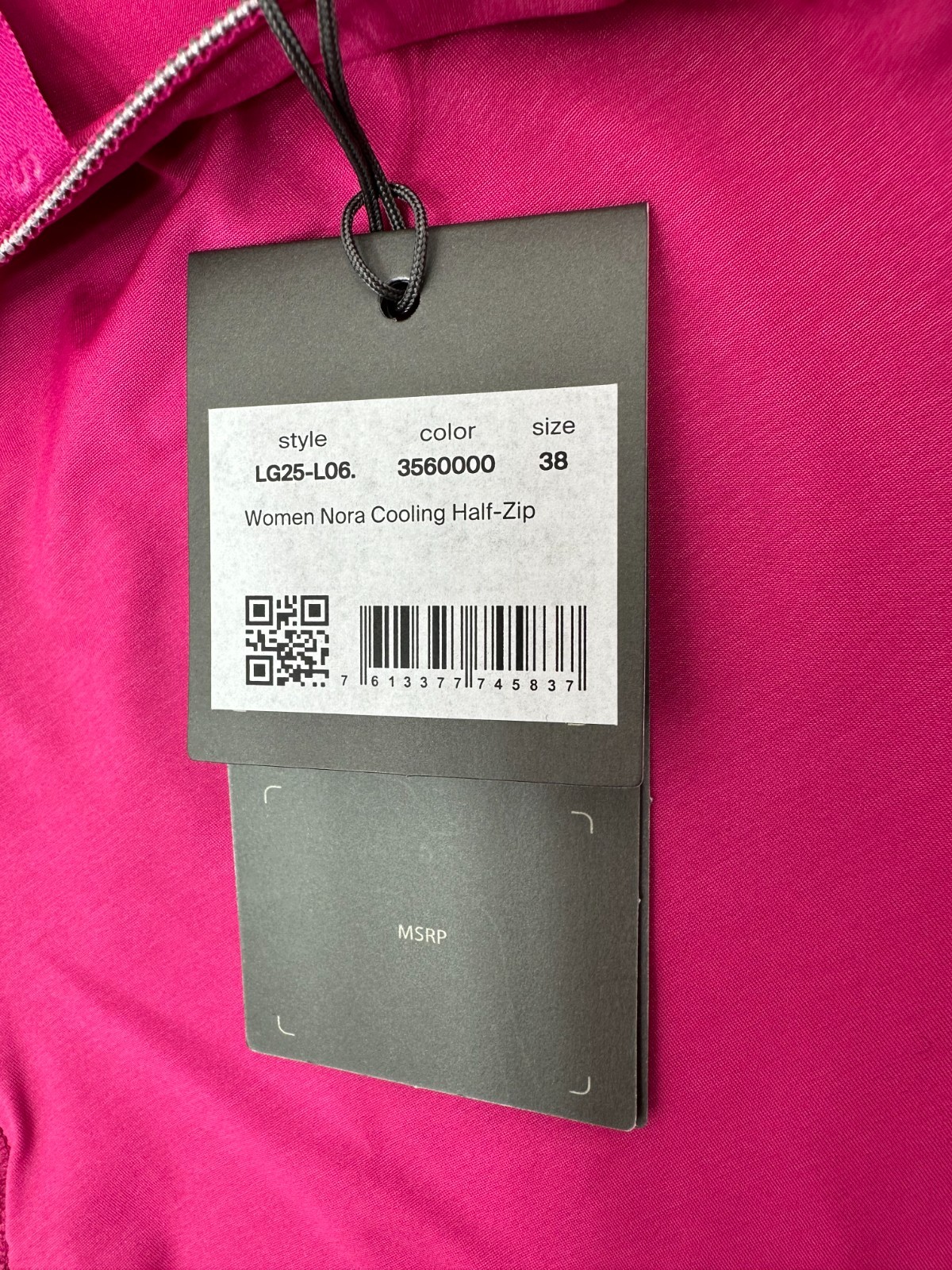 $200 KJUS Women's Noras Cooling Half Zip Top -Fuchsia - 38/Medium-New With Tags