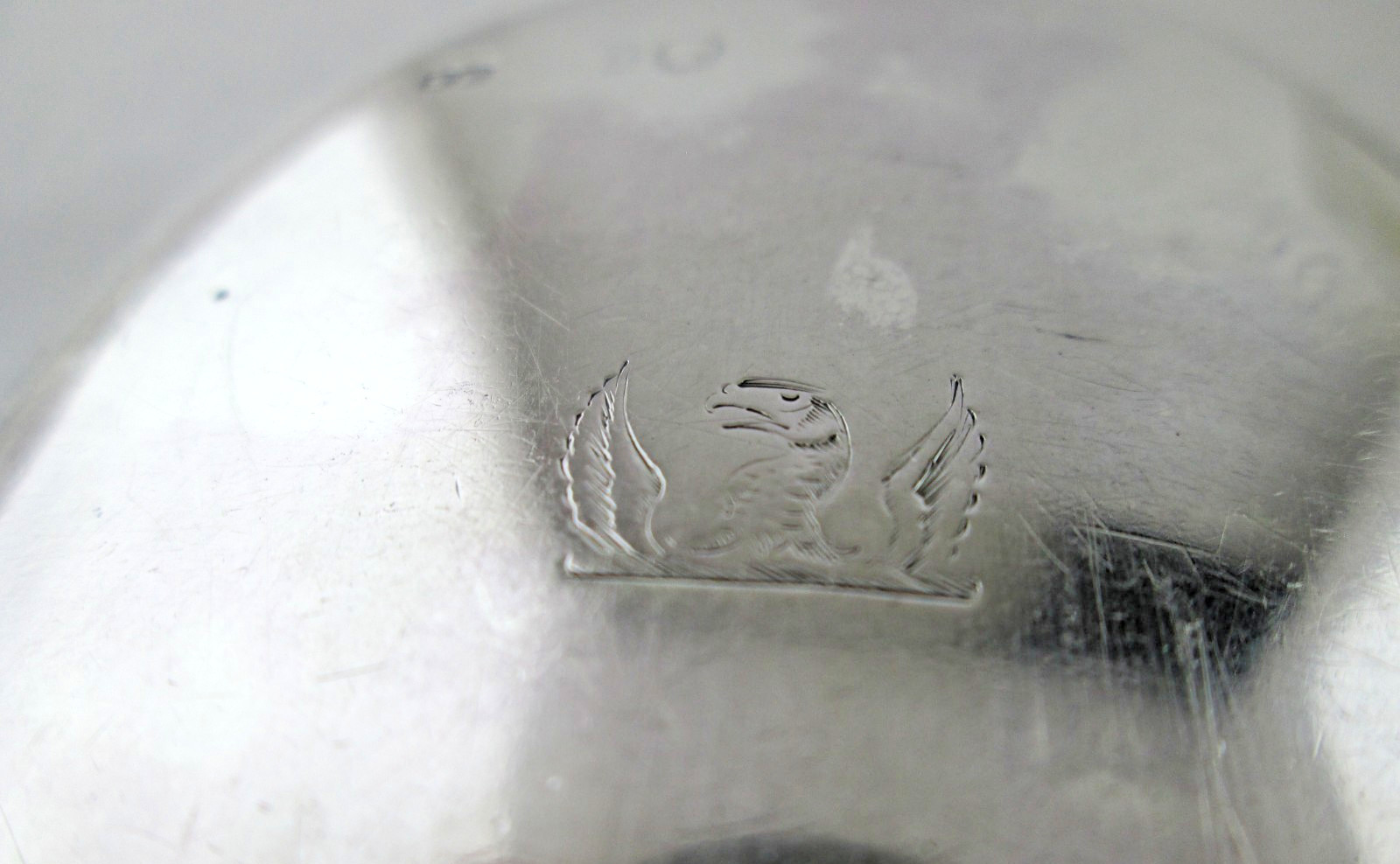 Victorian Antique Leather Case Sterling Silver Spirit Flask plus Cigarette Case