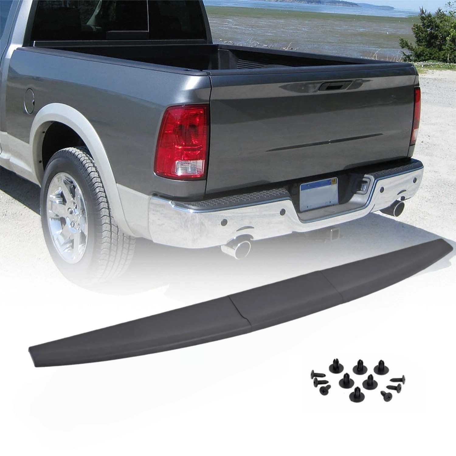 Fits Dodge Ram 1500 2500 3500 09-19 Tailgate Top Protector Molding Cap Spoiler