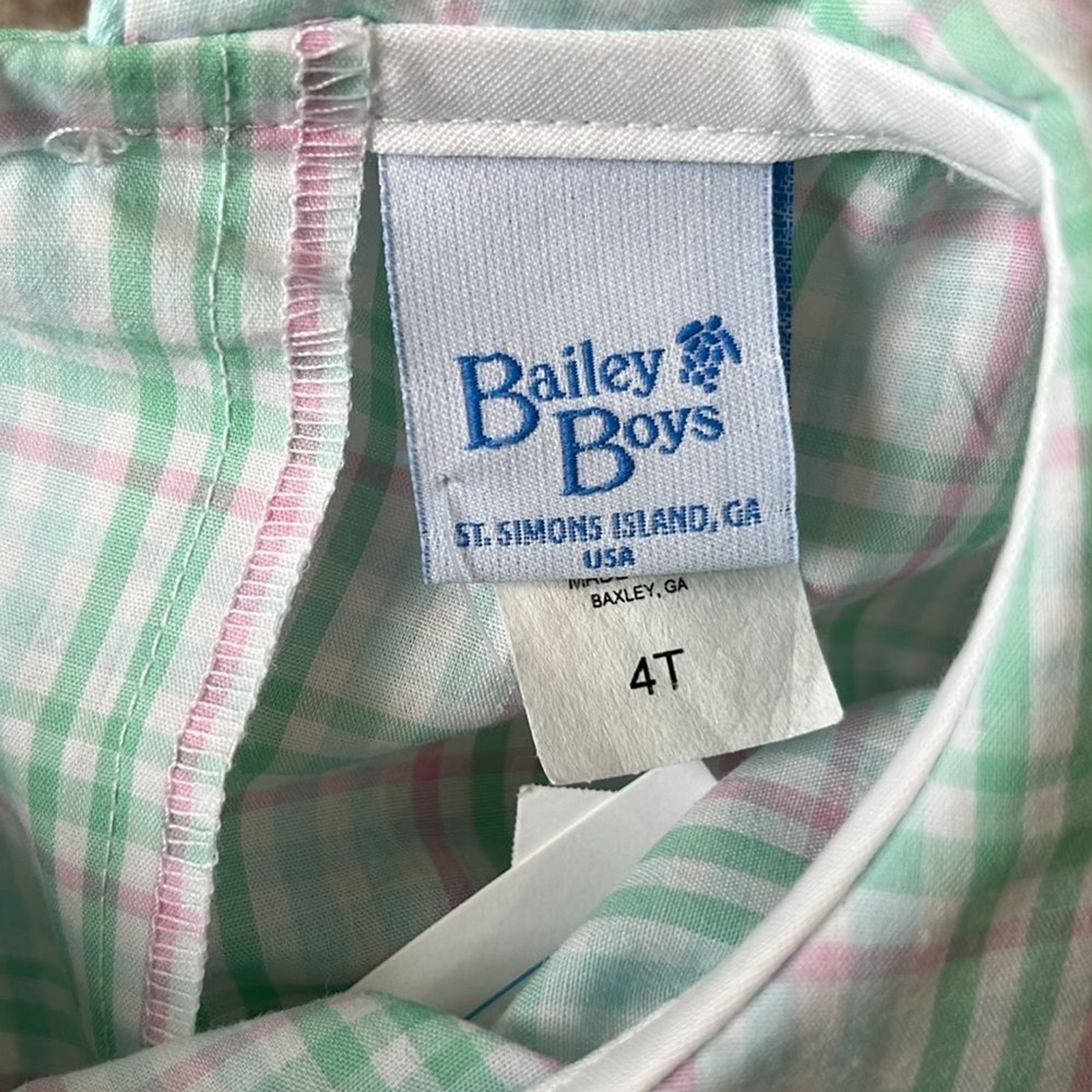 Bailey Boys Cypress Plaid Boys Piped Shirt Collar Preppy NWT New 4T