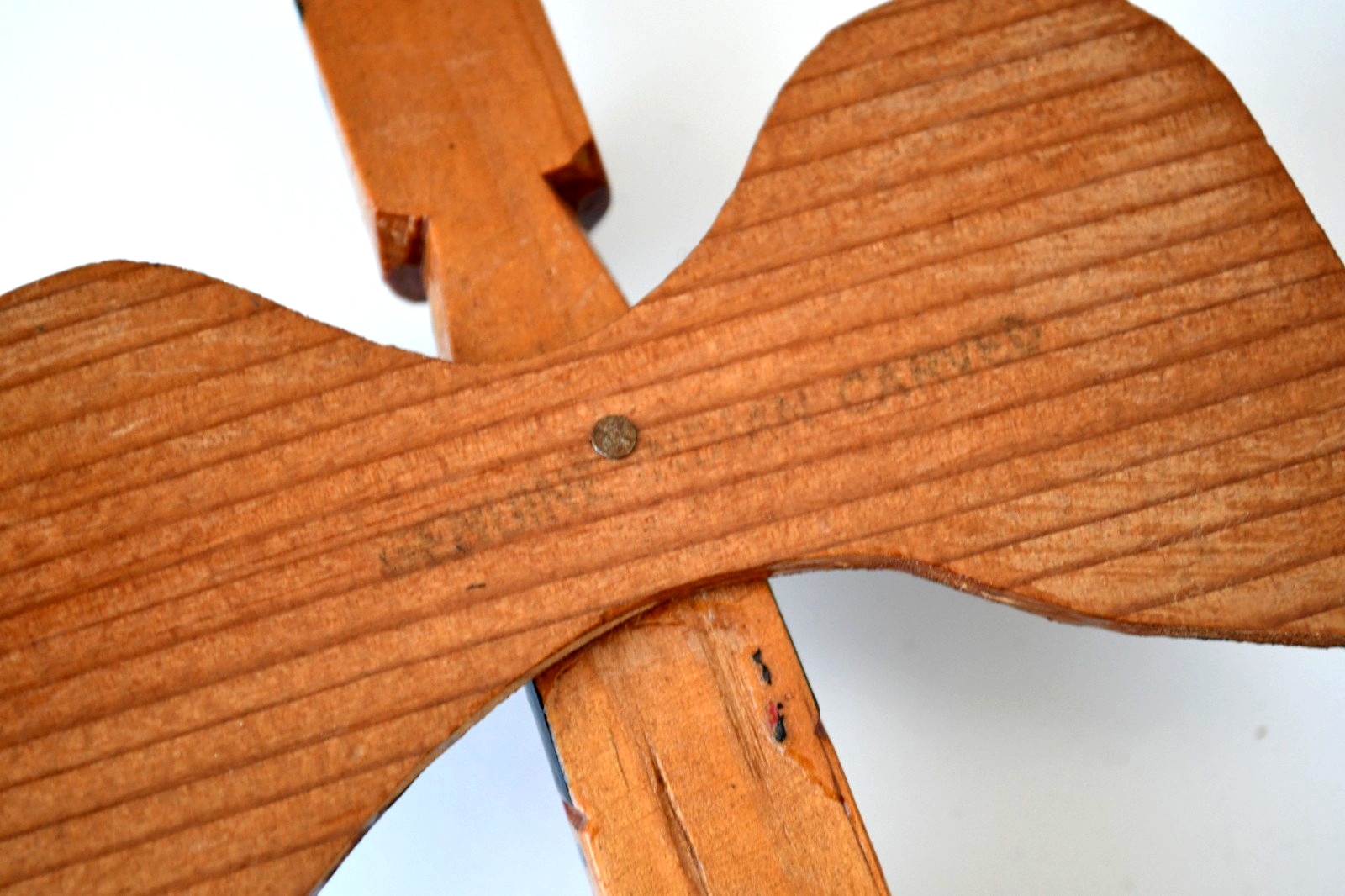 Vintage Alaskan PWC Cedar Totem Pole Thunderbird and Wolf 1930's Perfect 7x5