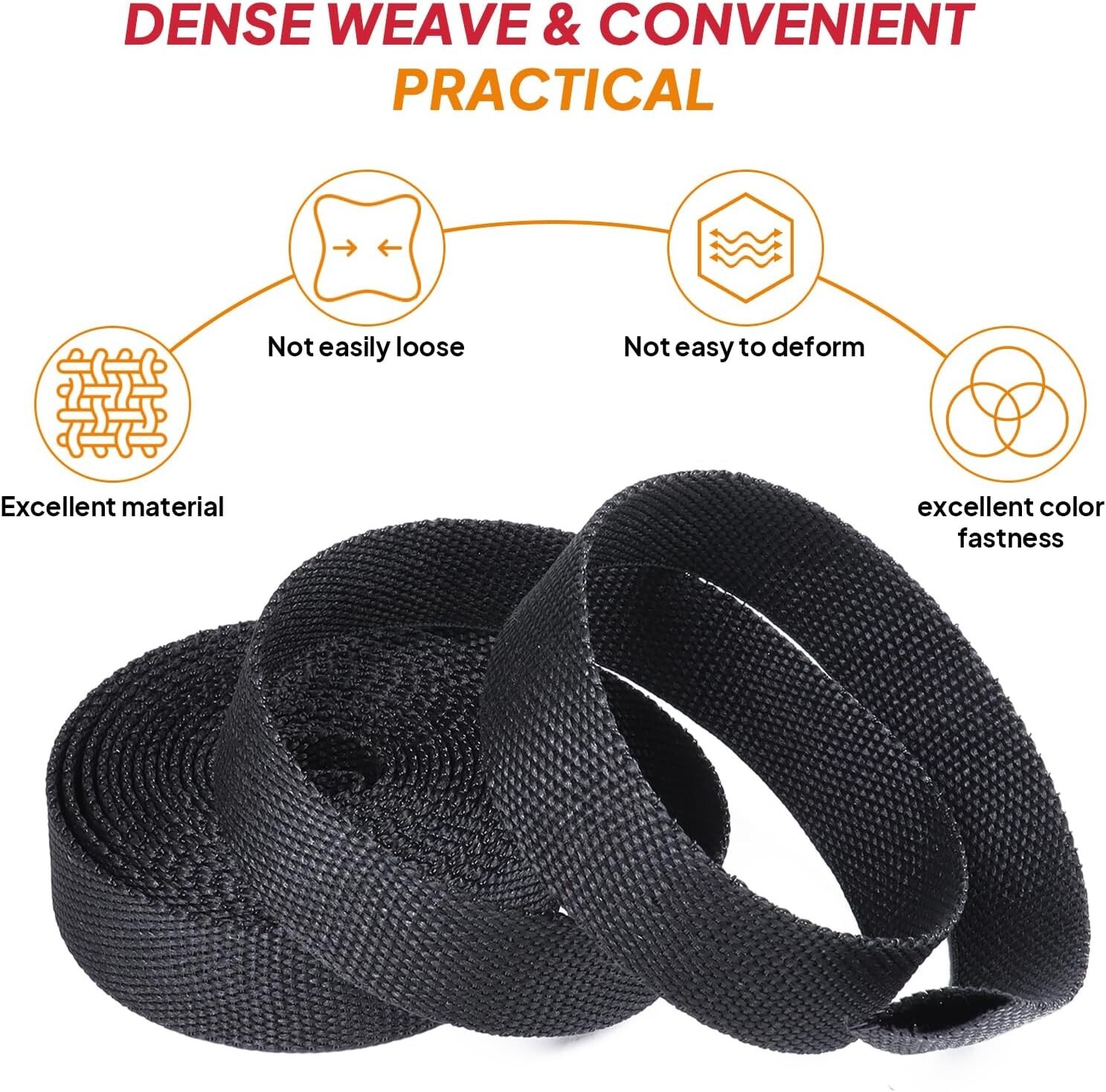 Black 2:1 Ratio Automotive Heat Shrink Braided Sleeving Tube Protect Cable/Wires