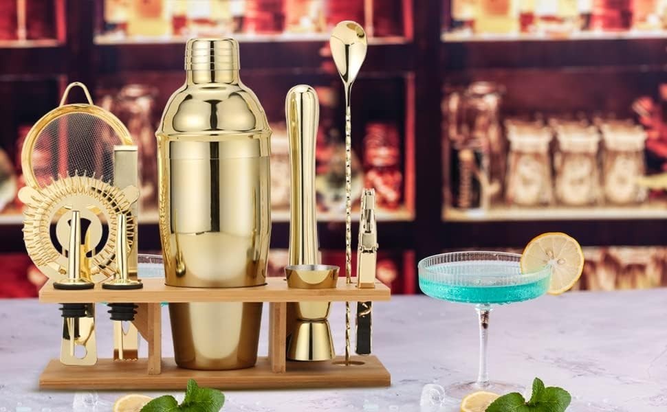 Stylish Gold Drink Mixer - Professional Bartending Set