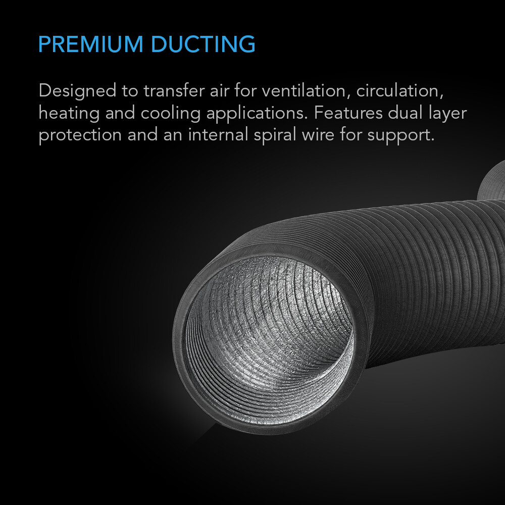 Flexible 8-Inch Four-Layer Aluminium Ducting, 25-Feet Long, Ventilation Exhaust