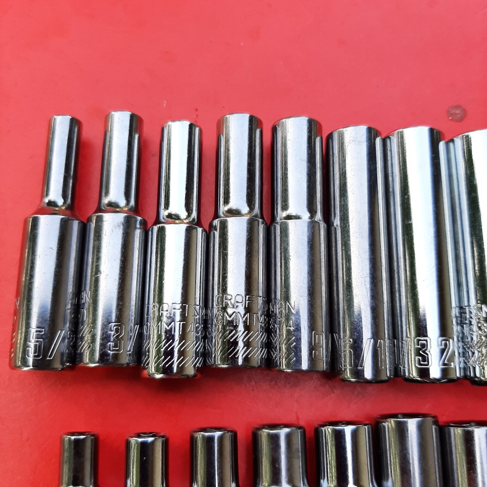 NEW CRAFTSMAN TOOLS 21 Piece 1/4" Drive Deep & Shallow SAE 6 Point Socket Set