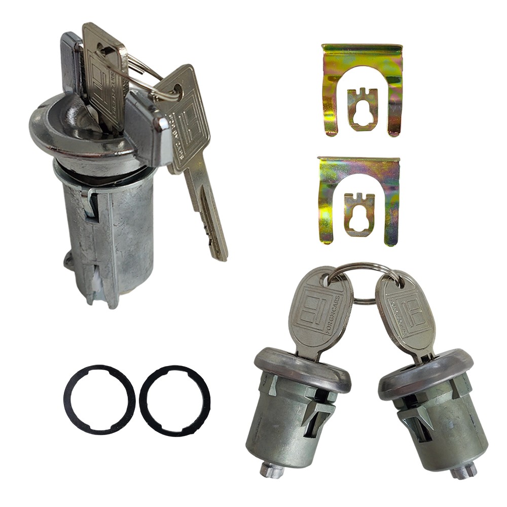 Chrome Ignition Key Switch Cylinder & Door Lock Pair Set W/ Keys For GM 701398
