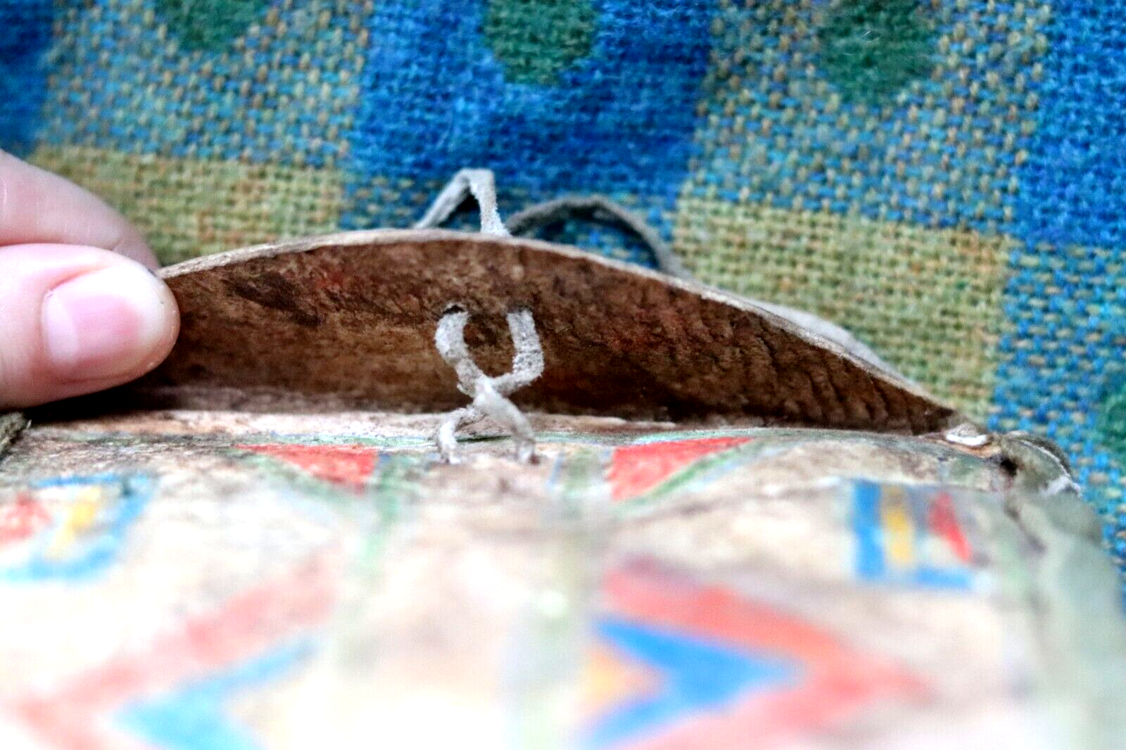 Vintage PARFLECHE BAG antique Native American document pouch Plains Indians