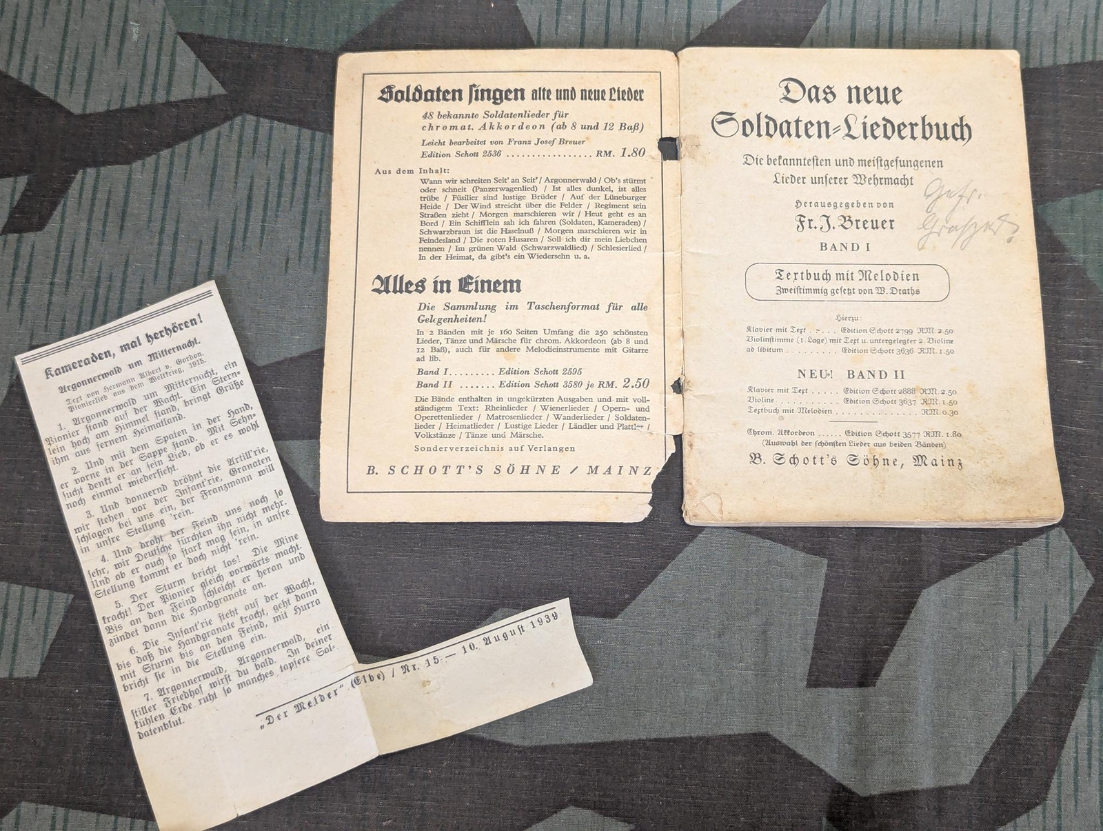 WWII German Das Neue Soldaten Liederbuch Soldier's Song Book 1 AS-IS Wehrmacht