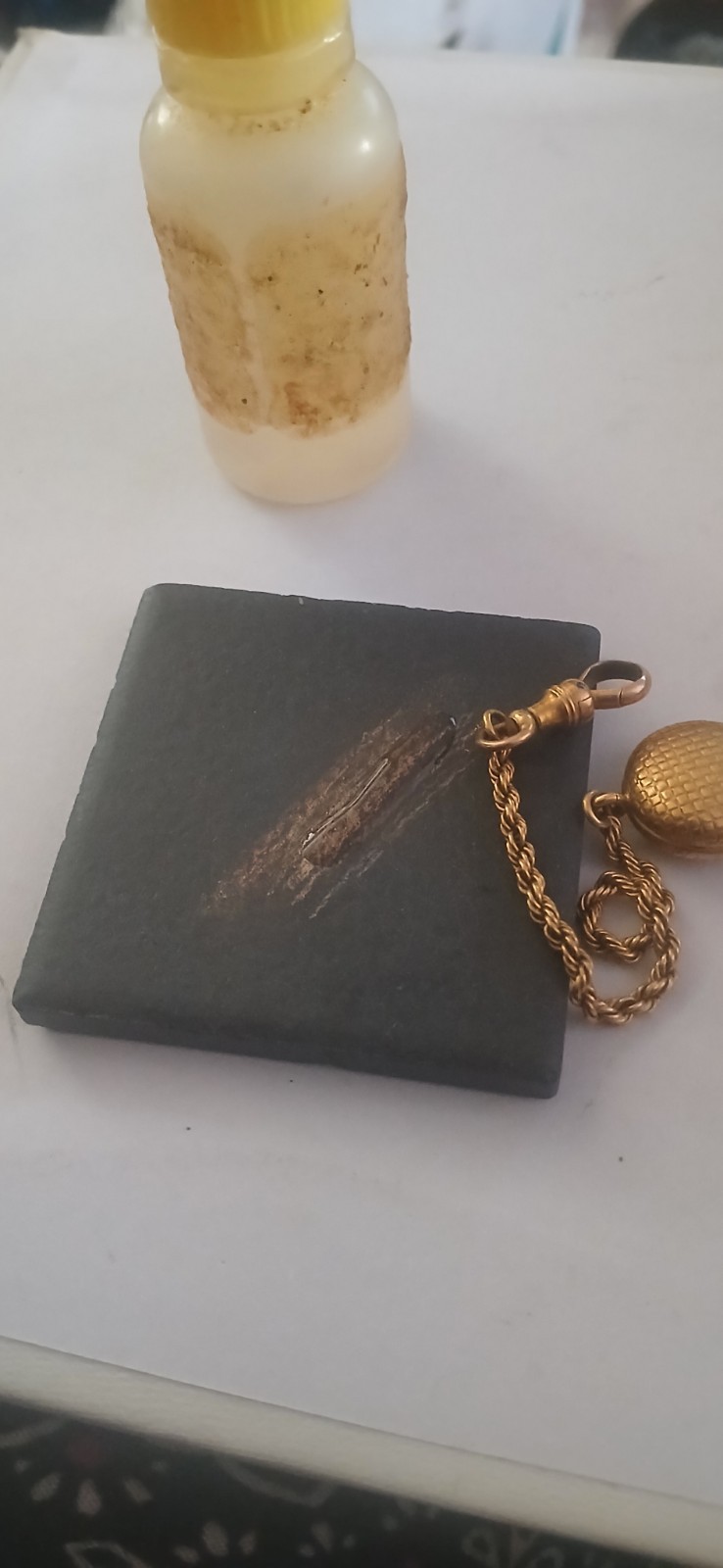 Antique 10 Kt. Yellow Gold and Bohemian Single Garnet Watch Fob