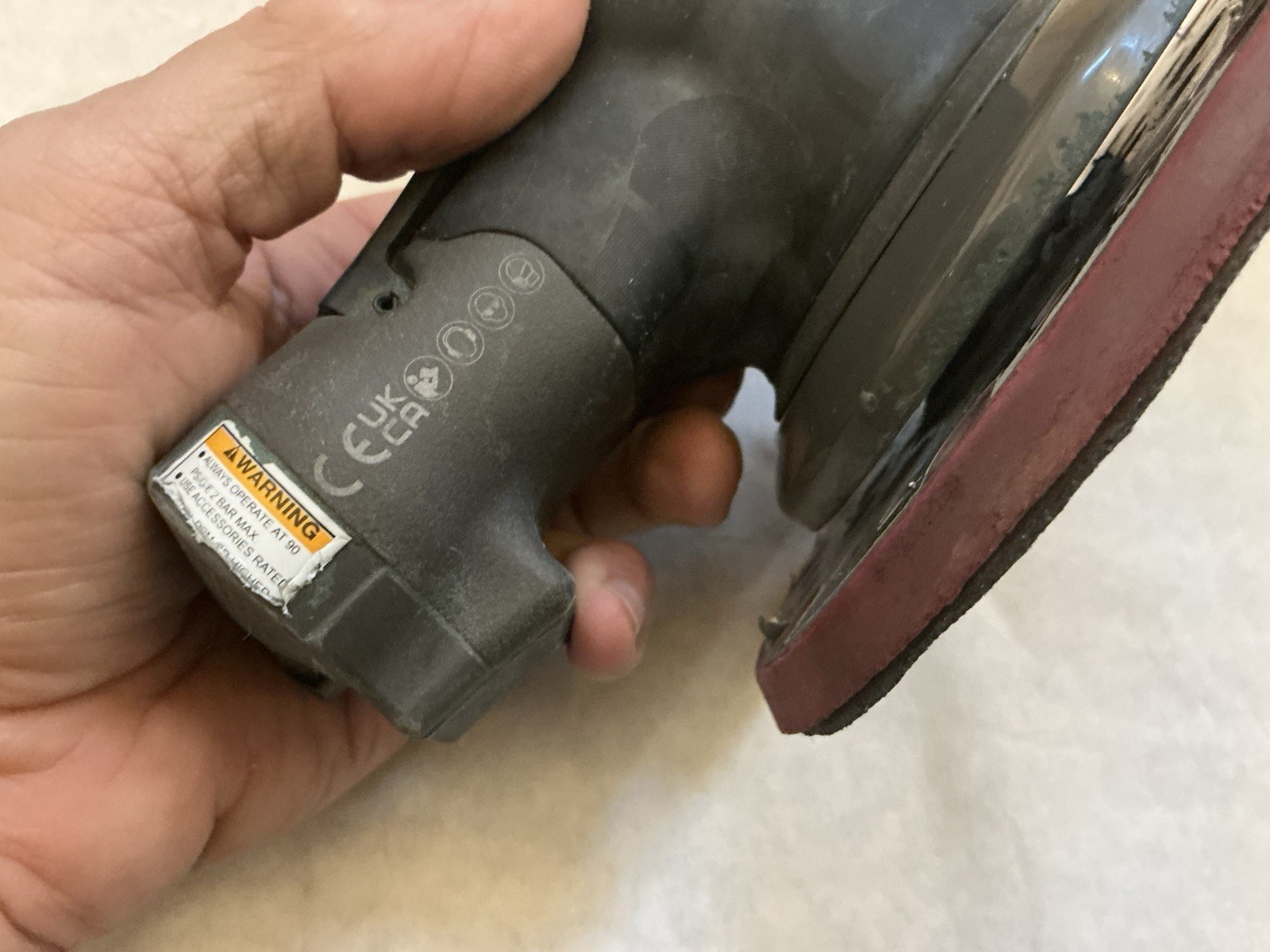 3M Pneumatic Random Orbital Sander, 88950, 6 in, Variable Speed 3/16” Orbit