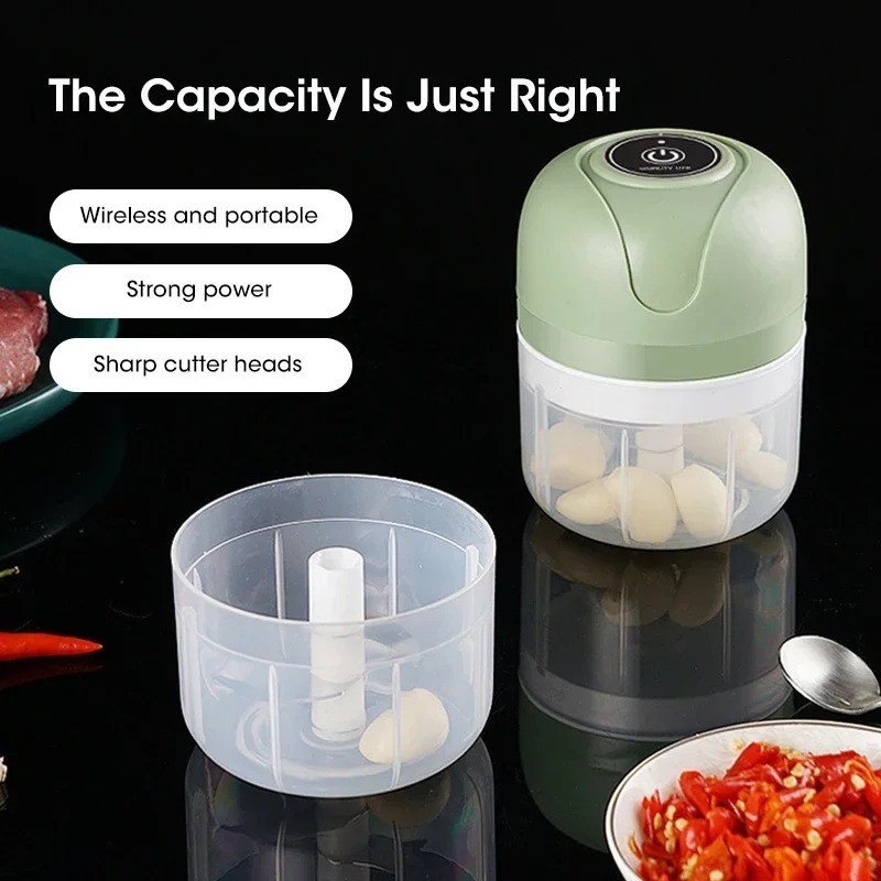 Electric Mini Food Chopper USB Garlic Vegetable Cutter Kitchen Grinder