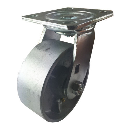 4 Heavy Duty Caster Set 4" 5" 6" All Steel Wheels Rigid Swivel and Brake