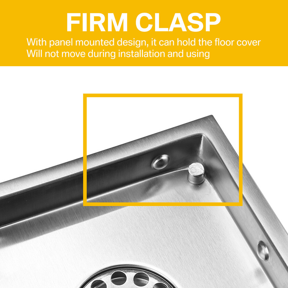 Square Shower Floor Drain 6-Inch Tiled Insert Grate Strainer