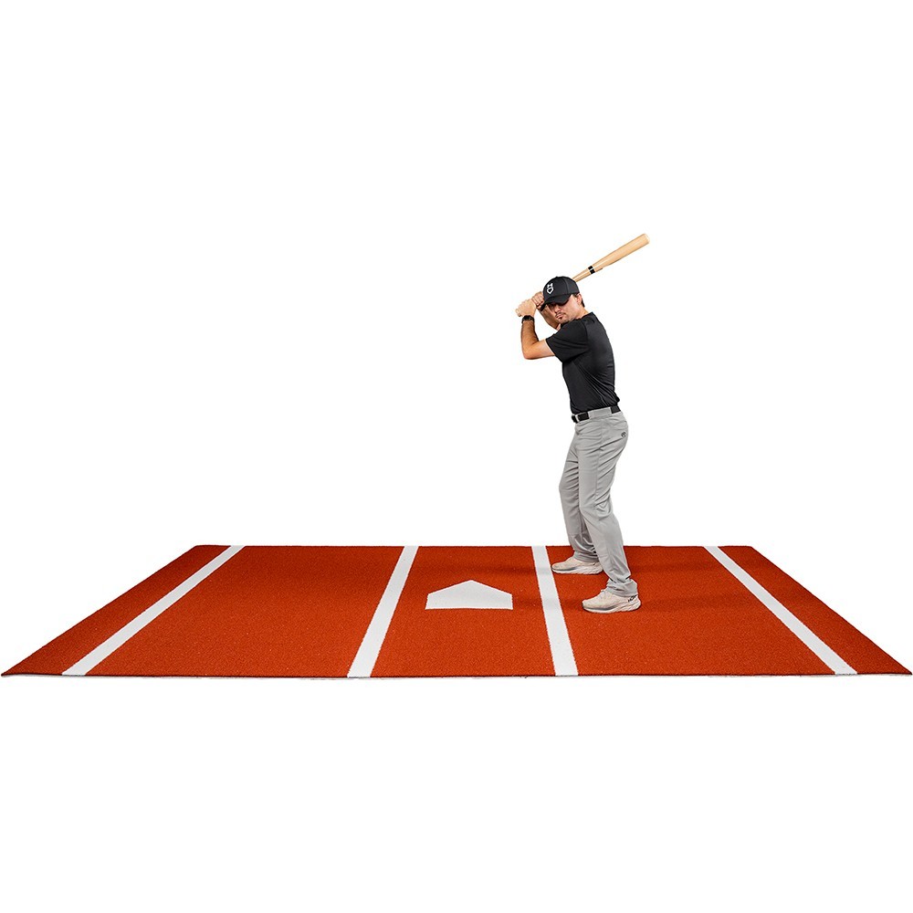All Turf Mats® 6'x12' Nylon Baseball / Softball Regulation Hitting Mat (Clay)