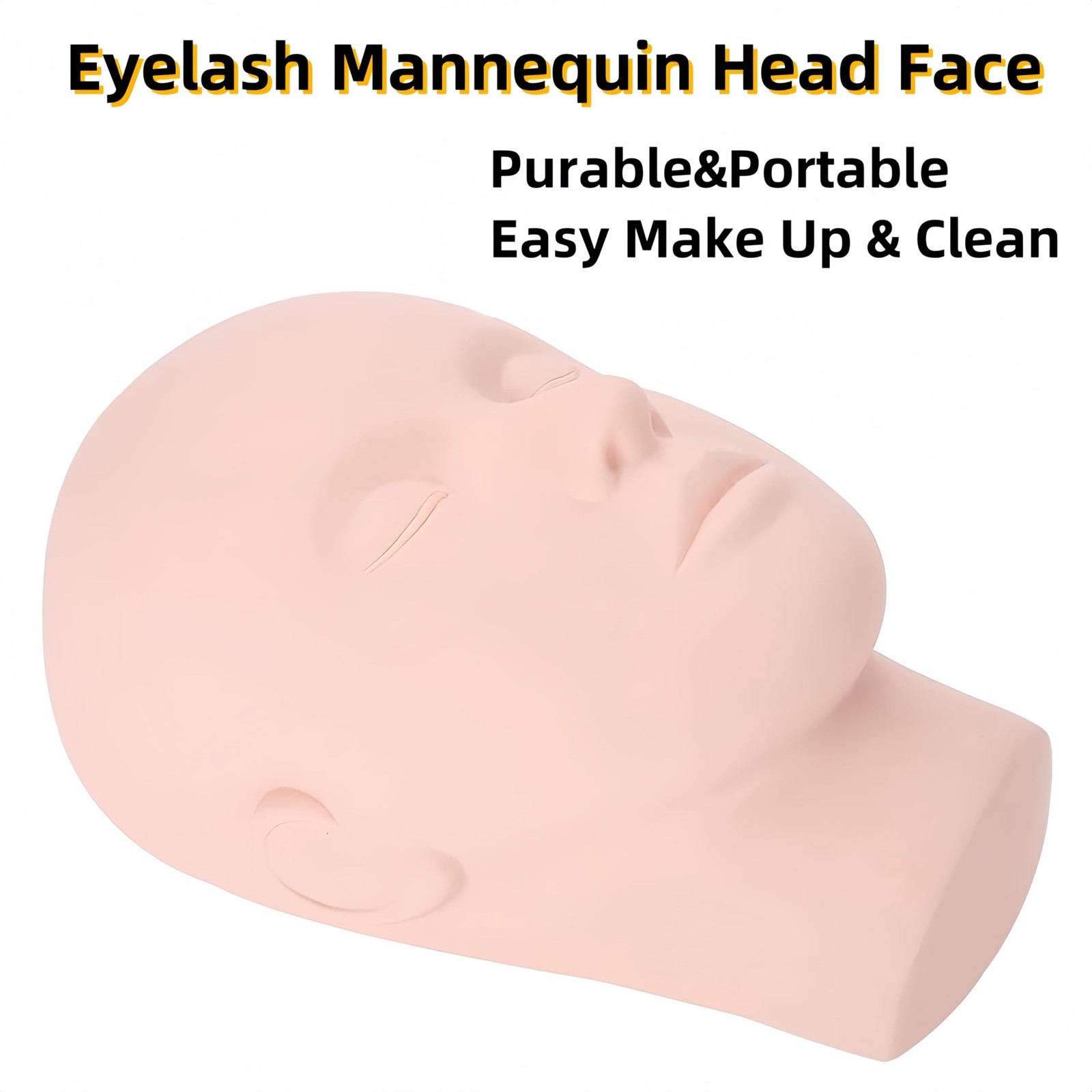 Czrleaty Mannequin Head for Facial Practice, 1 count (Pack of 1), Beige