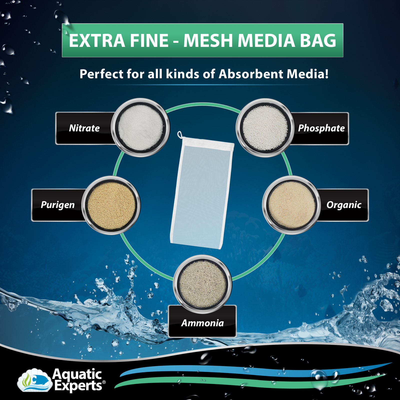 Extra Fine Reusable Mesh Filter Media Drawstring Bags for Aquarium Filtration