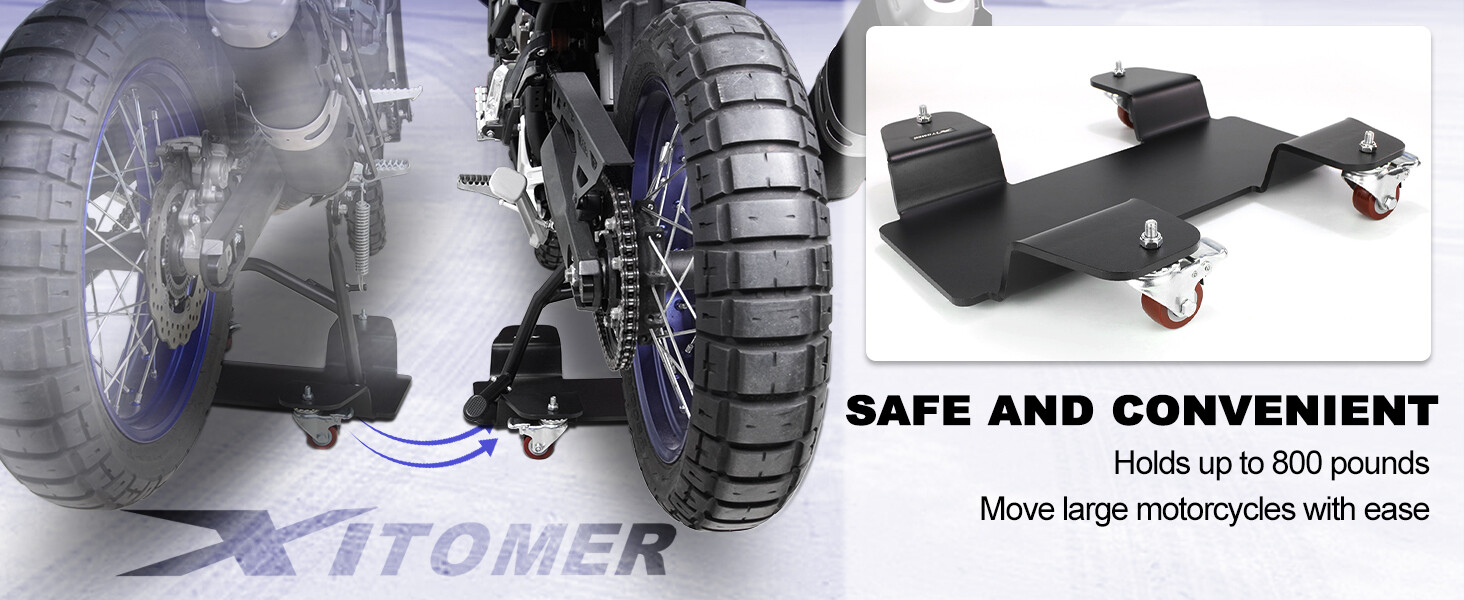 800lbs Motorcycle Center Stand Dolly Park & Move Center Stand Scooter Mover