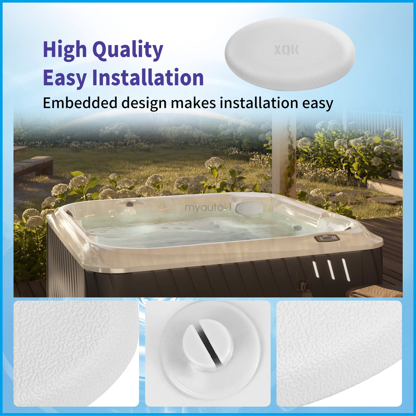 2472-828 2 Pack Oval Gray Snap-in Spa Pillow for Jacuzzi J-200 J-100 Series