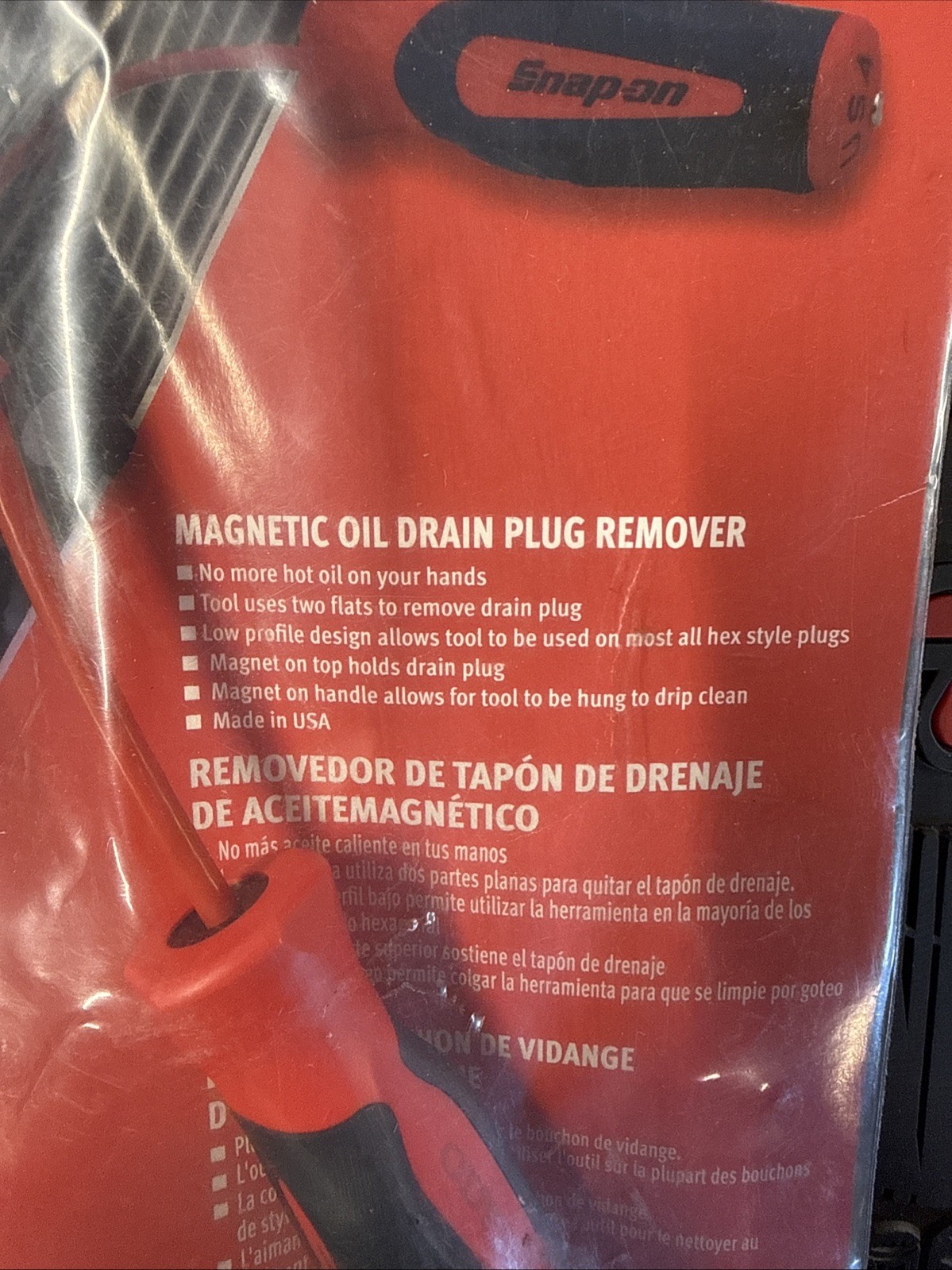 NEW Snap-on ODP12R RED Soft Grip Magnetic Oil Drain Plug Remover