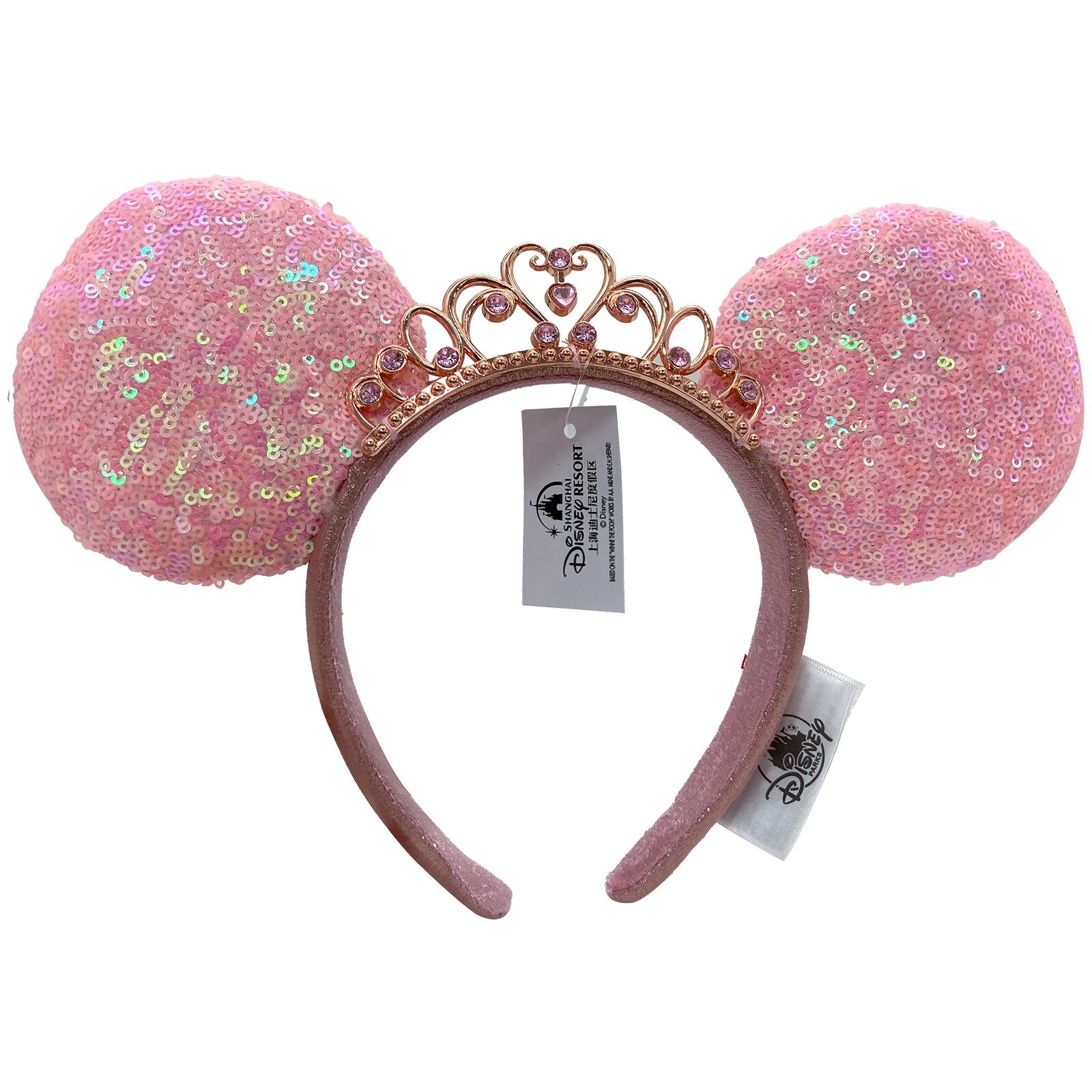 Pink Sequin Minnie Mouse Tiara Princess Headband Crown 2022 Disney Parks Ears