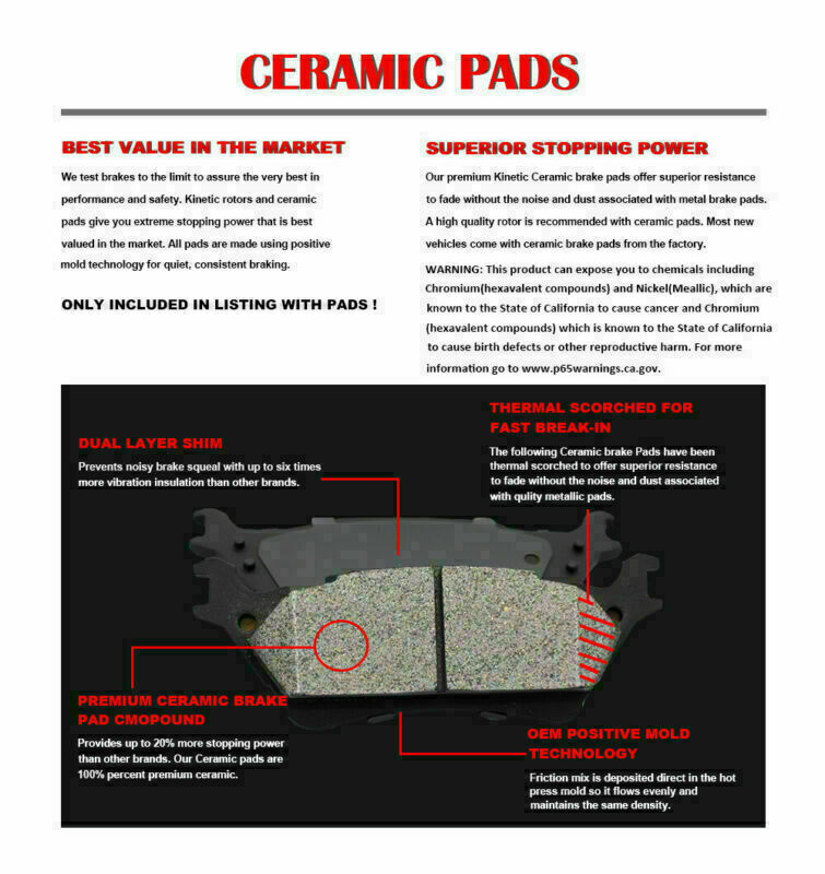 Front Rear Drilled Rotors Brake Ceramic Pads for GMC Terrain Chevrolet Equinox