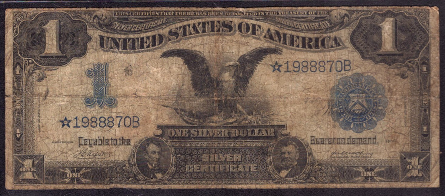 1899 $1 SILVER CERTIFICATE STAR NOTE FR.230* NAPIER McCLUNG PCGS VERY GOOD VG 8