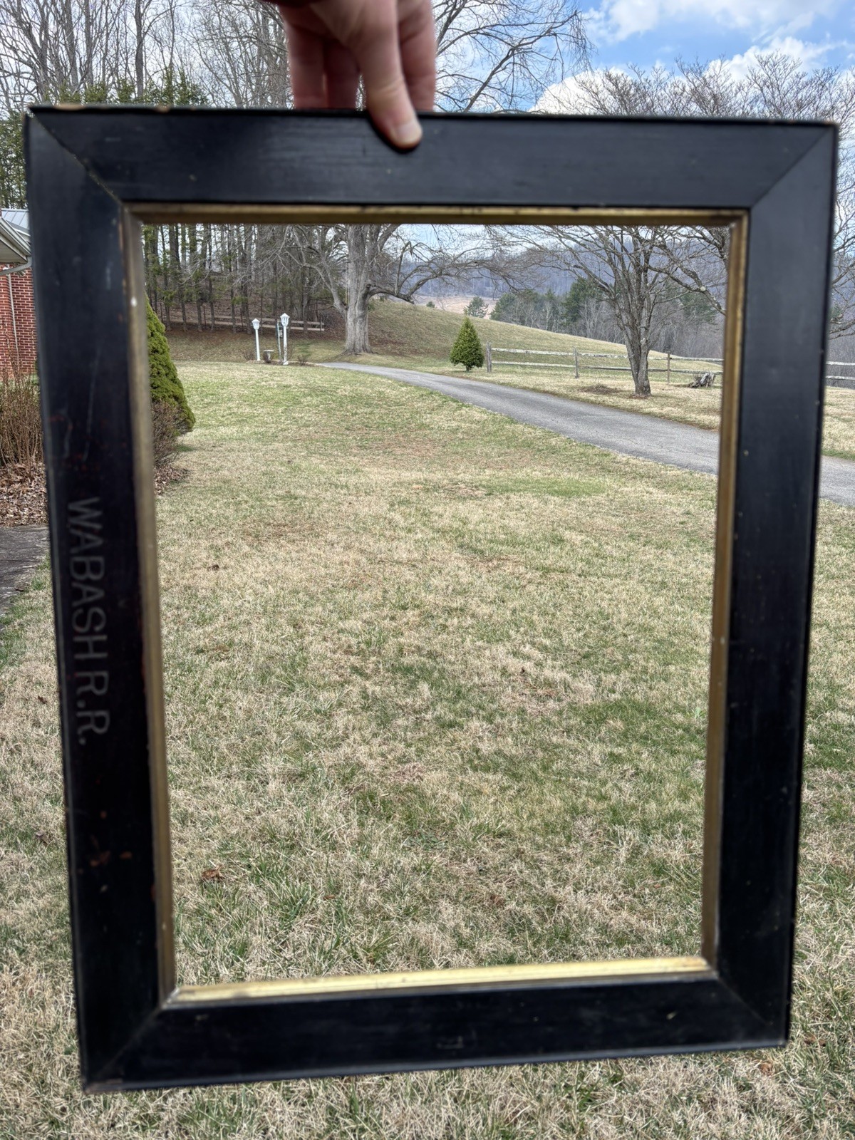 WABASH RR Railroad Antique late 1800s Picture Frame with original Gold Fillet