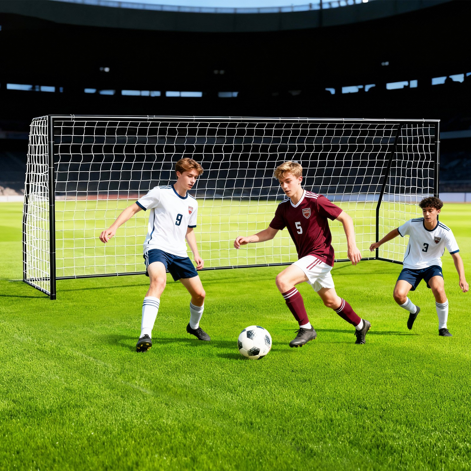 Professional Steel Soccer Goals - 18/21/24ft Sizes for Outdoor Training