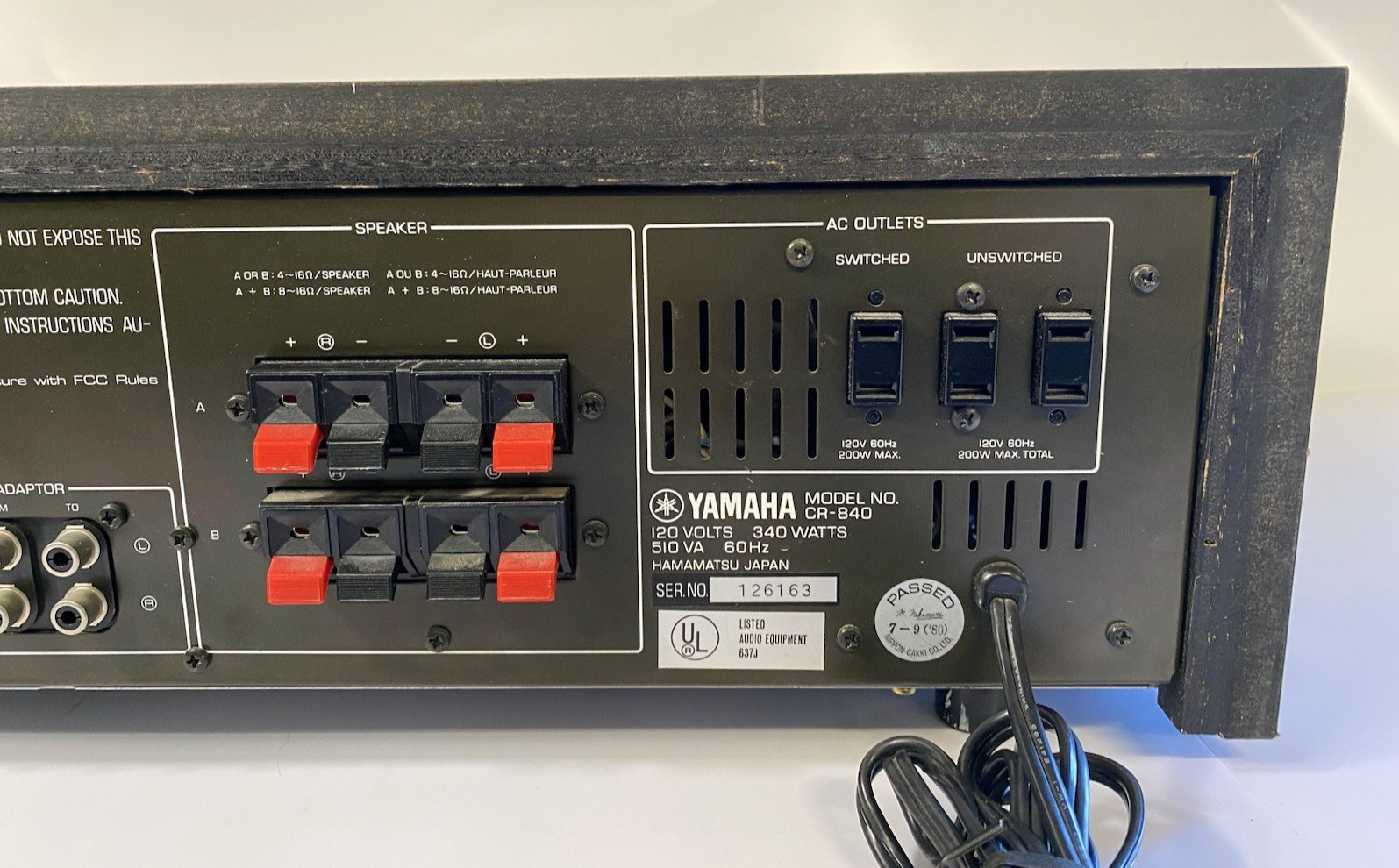 Vintage Yamaha CR-840 AM/FM Stereo Receiver - SHOWN WORKING