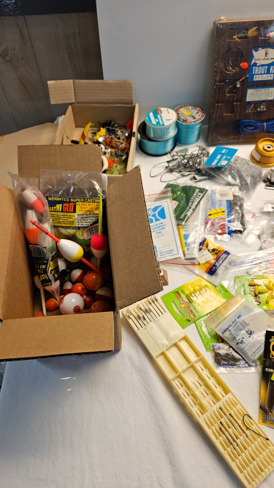 New/Used Large Lot Fishing Accessories Lures, Lines, Bobbers, Weights, Hooks