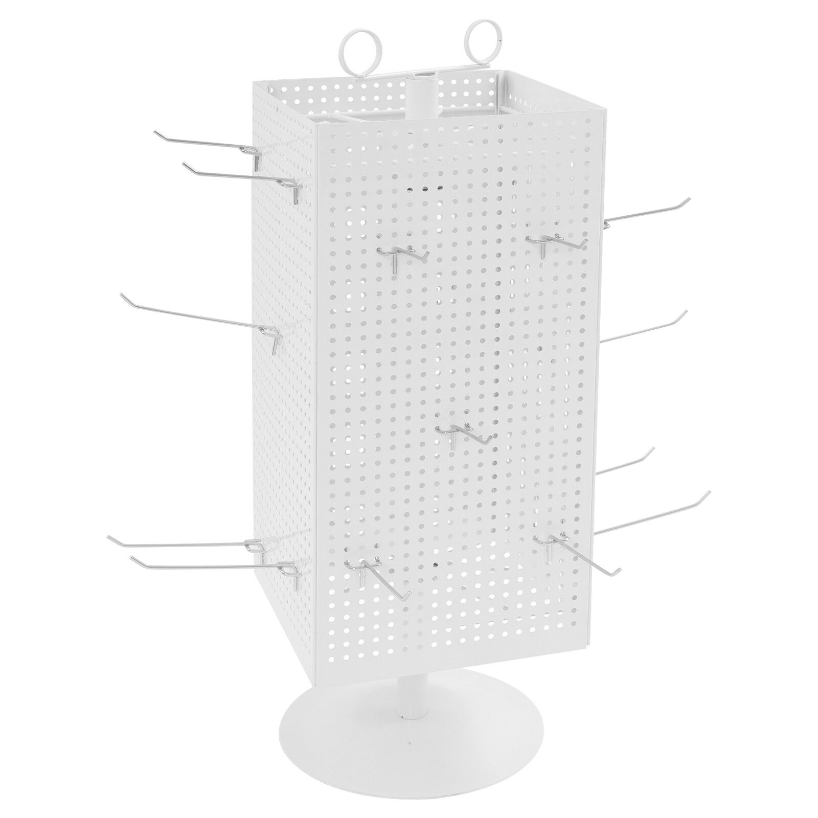 Retail Iron Counter Spinner & Rotating Pegboard Display Stand W/ 20* Hooks